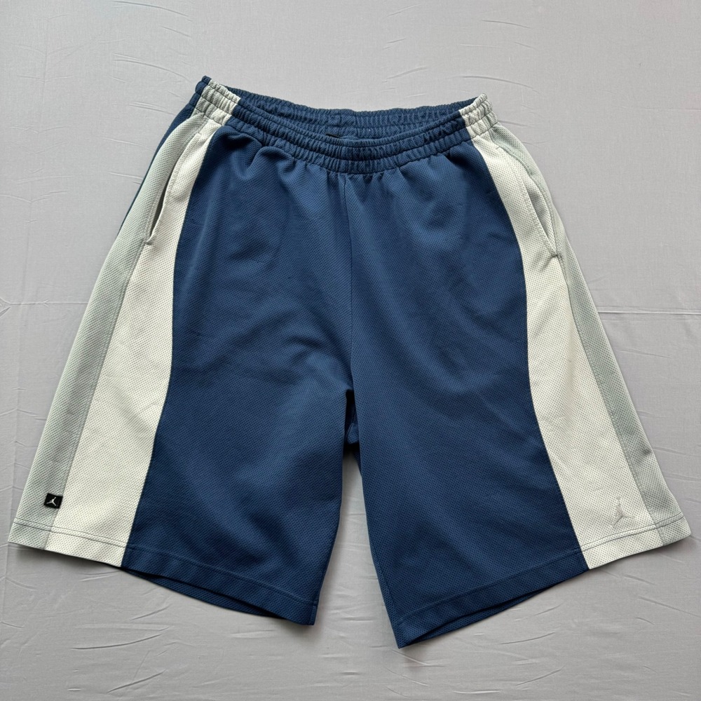 Jordan Brand Navy Blue Grey Mesh Basketball Shorts Mens XXL Jumpman Athletic